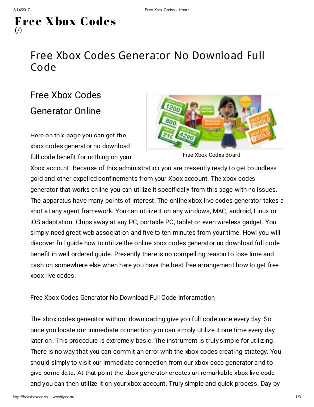 xbox code generator download free